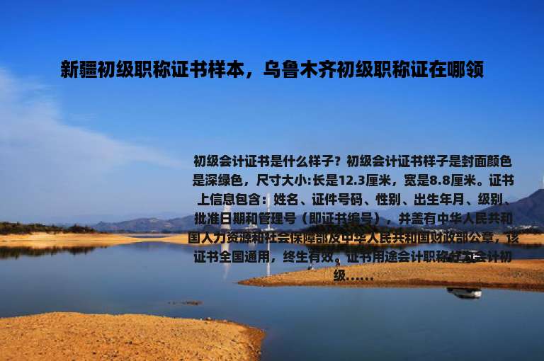 新疆初级职称证书样本，乌鲁木齐初级职称证在哪领