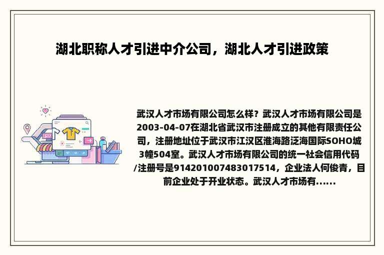 湖北职称人才引进中介公司，湖北人才引进政策