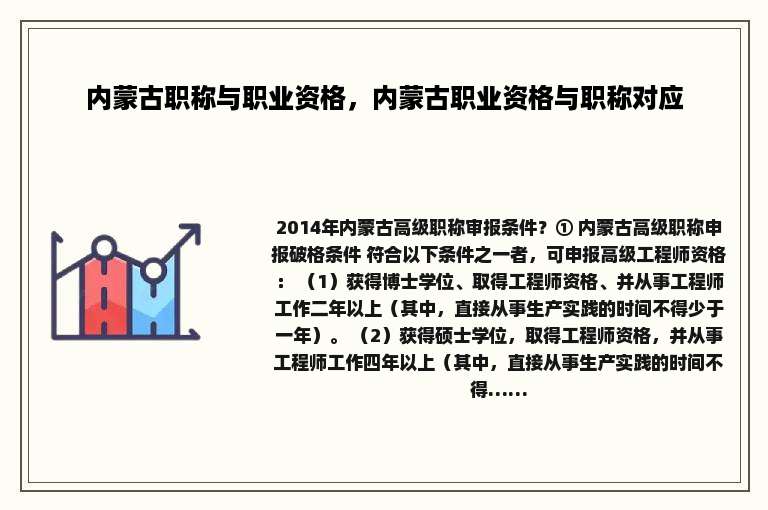 内蒙古职称与职业资格，内蒙古职业资格与职称对应