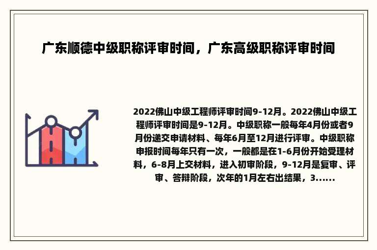 广东顺德中级职称评审时间，广东高级职称评审时间