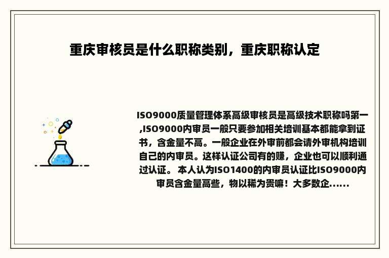 重庆审核员是什么职称类别，重庆职称认定