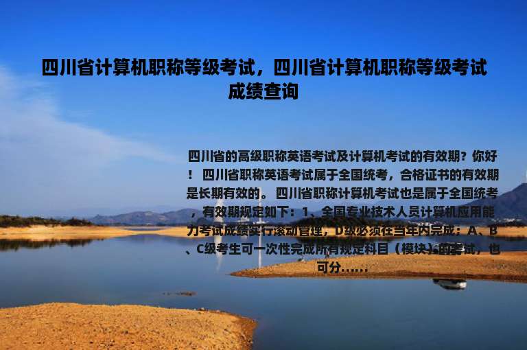 四川省计算机职称等级考试，四川省计算机职称等级考试成绩查询