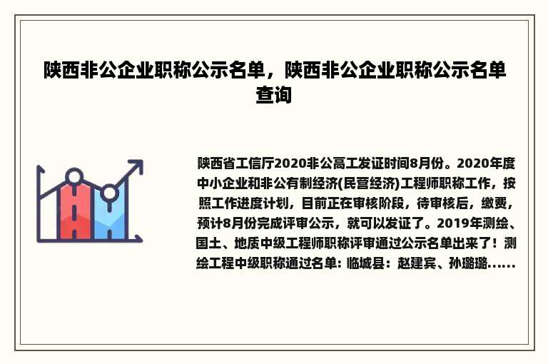 陕西非公企业职称公示名单，陕西非公企业职称公示名单查询