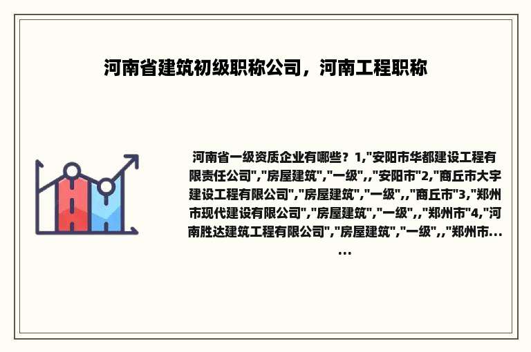 河南省建筑初级职称公司，河南工程职称