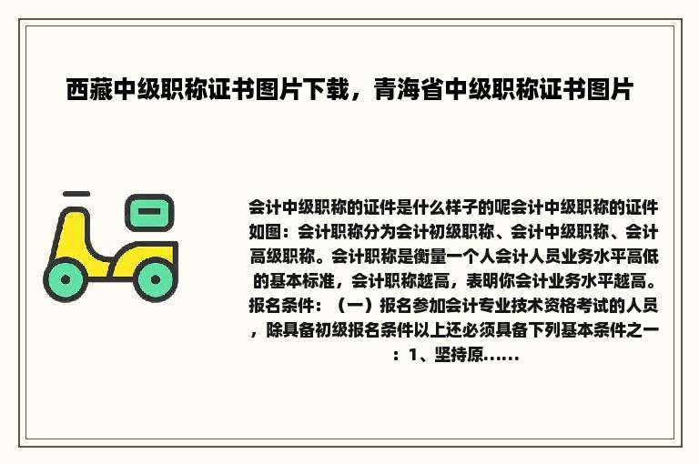 西藏中级职称证书图片下载，青海省中级职称证书图片