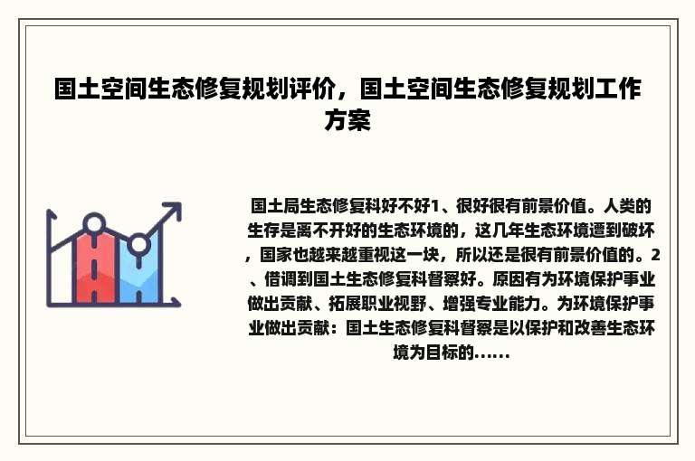 国土空间生态修复规划评价，国土空间生态修复规划工作方案