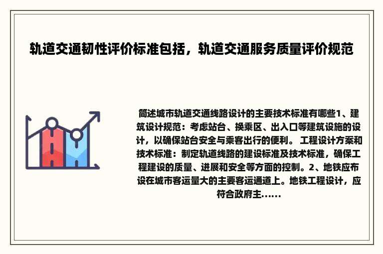 轨道交通韧性评价标准包括，轨道交通服务质量评价规范