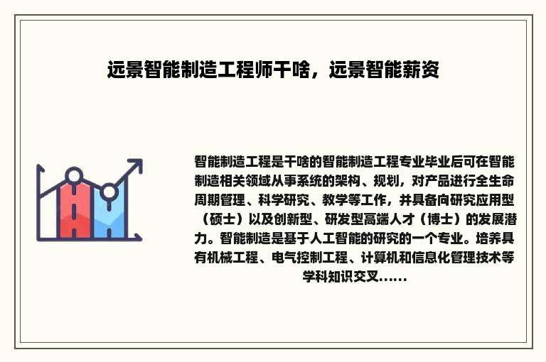 远景智能制造工程师干啥，远景智能薪资