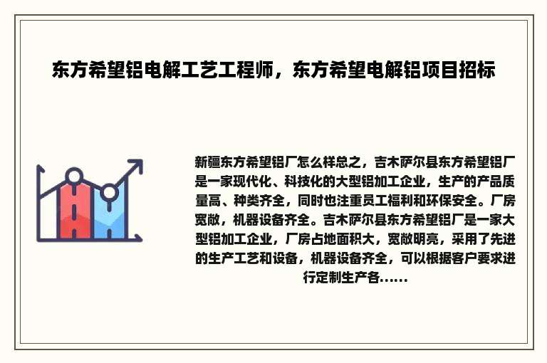 东方希望铝电解工艺工程师，东方希望电解铝项目招标