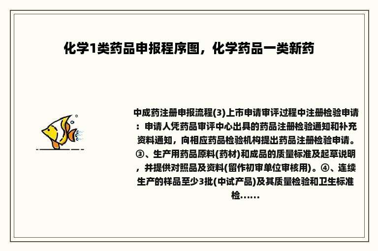 化学1类药品申报程序图，化学药品一类新药