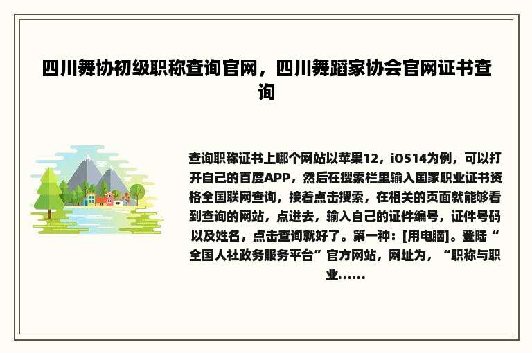 四川舞协初级职称查询官网，四川舞蹈家协会官网证书查询