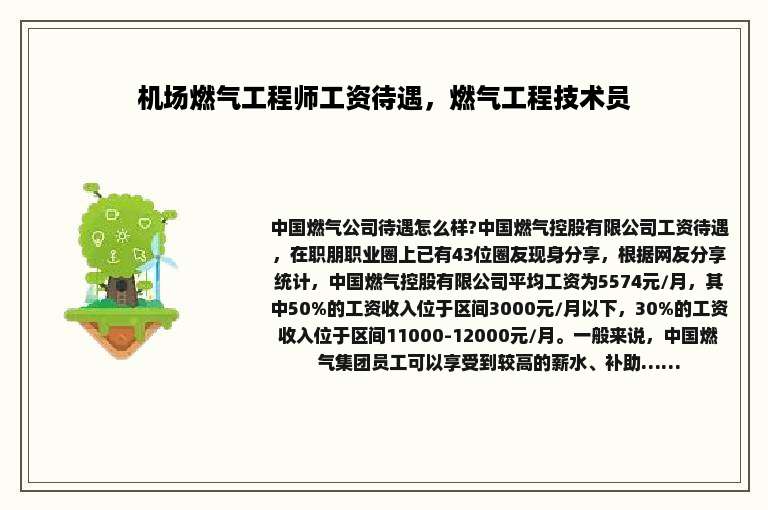 机场燃气工程师工资待遇,燃气工程技术员