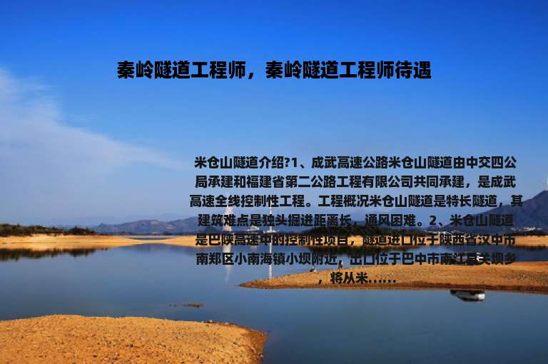 秦岭隧道工程师，秦岭隧道工程师待遇