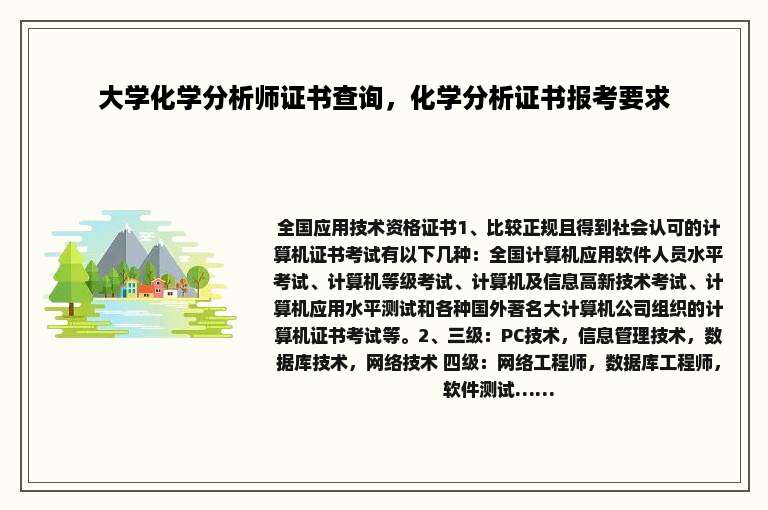 大学化学分析师证书查询，化学分析证书报考要求