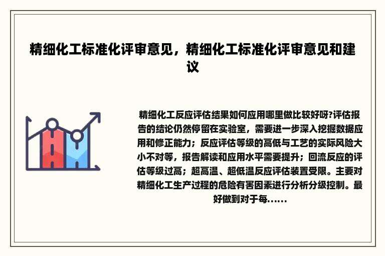 精细化工标准化评审意见，精细化工标准化评审意见和建议