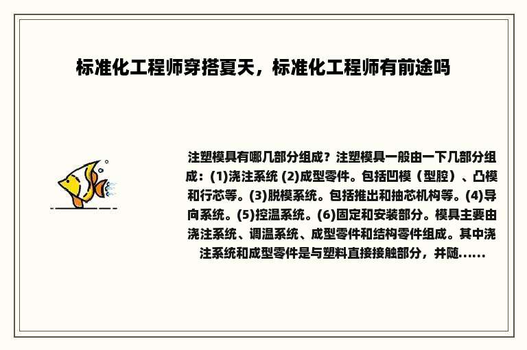 标准化工程师穿搭夏天，标准化工程师有前途吗