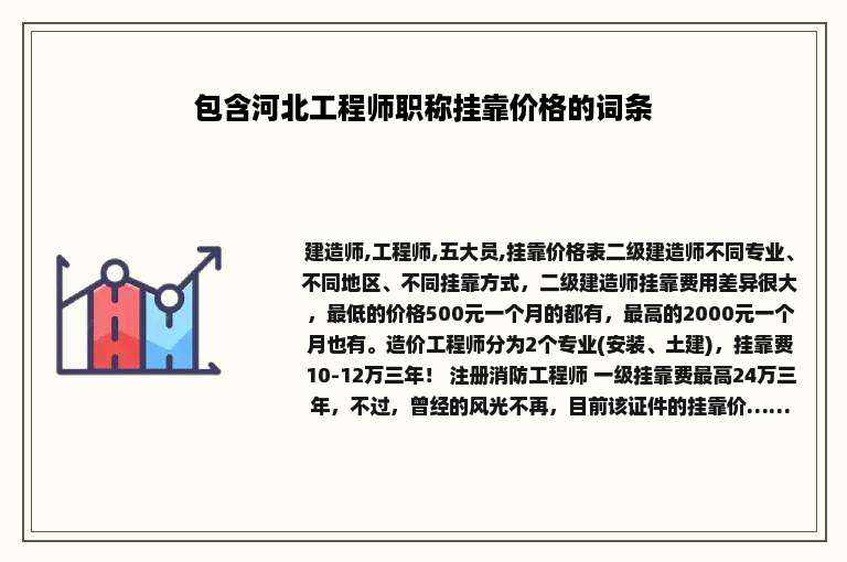 包含河北工程师职称挂靠价格的词条