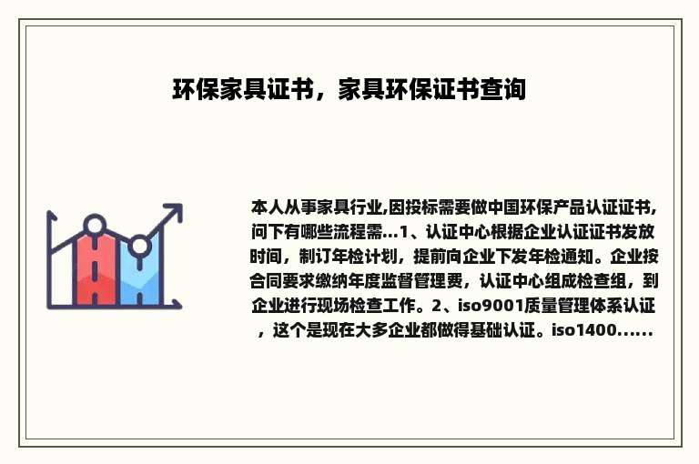 环保家具证书，家具环保证书查询