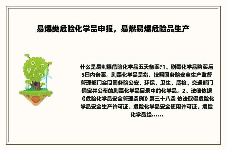 易爆类危险化学品申报，易燃易爆危险品生产