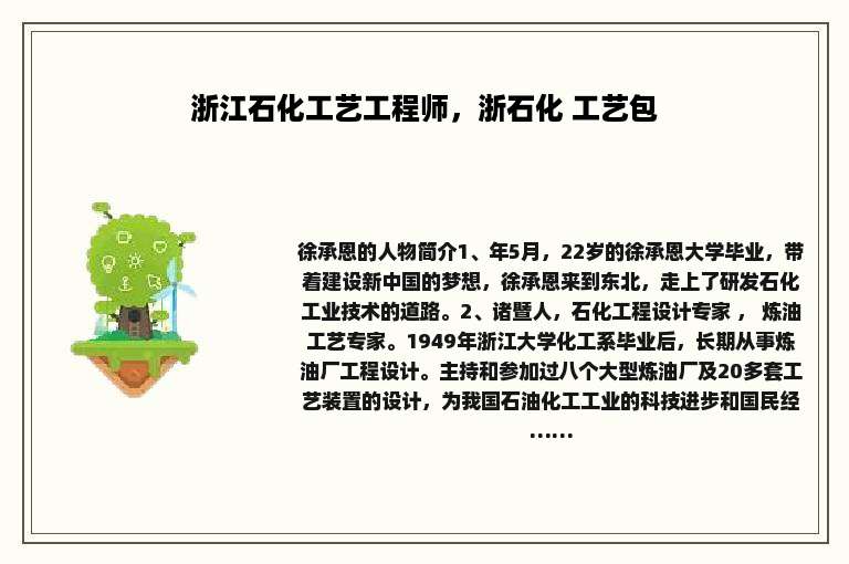 浙江石化工艺工程师，浙石化 工艺包