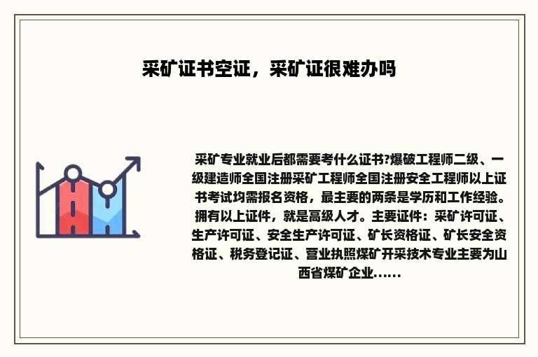 采矿证书空证，采矿证很难办吗