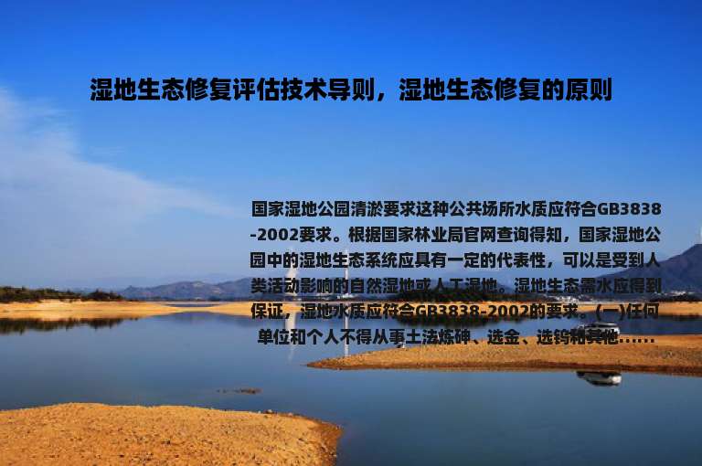 湿地生态修复评估技术导则，湿地生态修复的原则