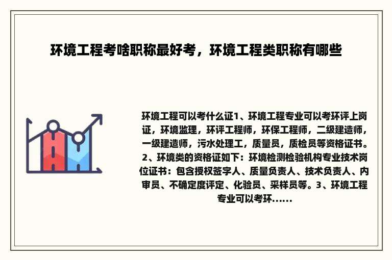 环境工程考啥职称最好考，环境工程类职称有哪些
