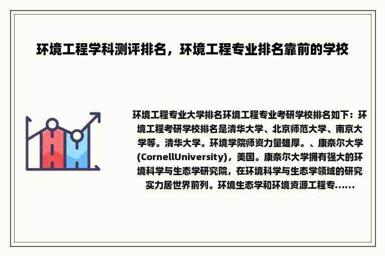 环境工程学科测评排名，环境工程专业排名靠前的学校