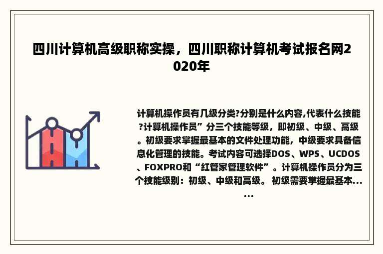 四川计算机高级职称实操，四川职称计算机考试报名网2020年