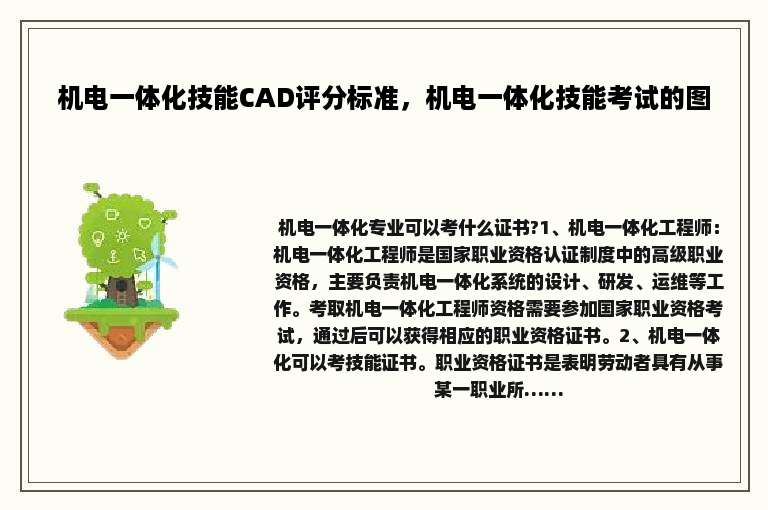 机电一体化技能CAD评分标准，机电一体化技能考试的图