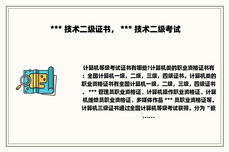  *** 技术二级证书， *** 技术二级考试