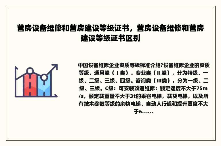 营房设备维修和营房建设等级证书，营房设备维修和营房建设等级证书区别