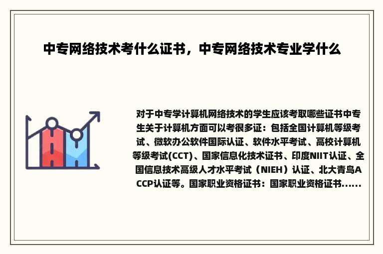 中专网络技术考什么证书，中专网络技术专业学什么