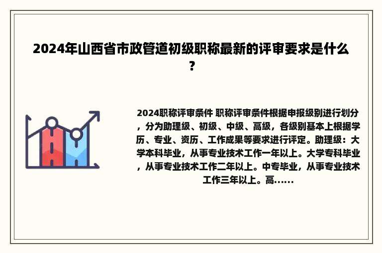 2024年山西省市政管道初级职称最新的评审要求是什么？