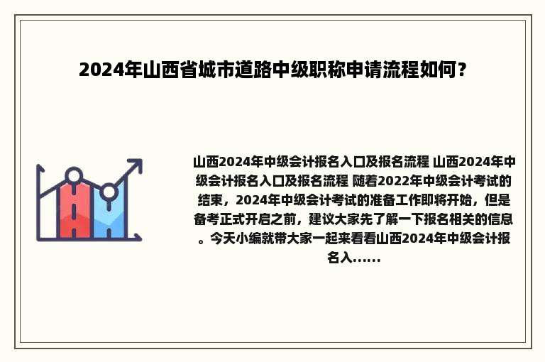 2024年山西省城市道路中级职称申请流程如何？