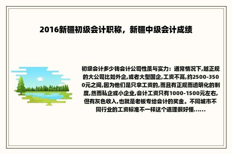 2016新疆初级会计职称，新疆中级会计成绩