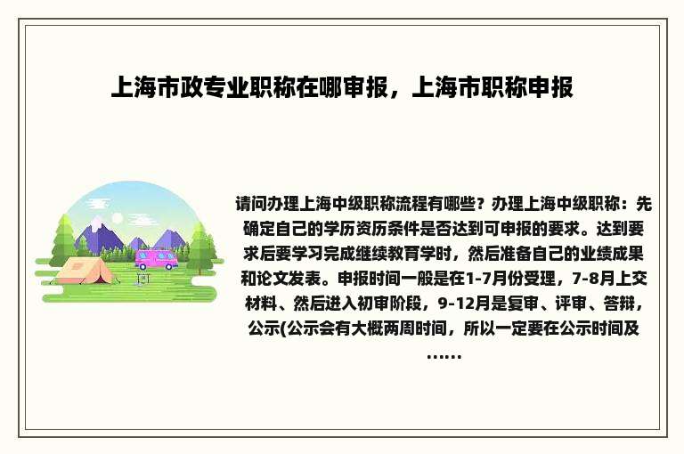 上海市政专业职称在哪审报，上海市职称申报