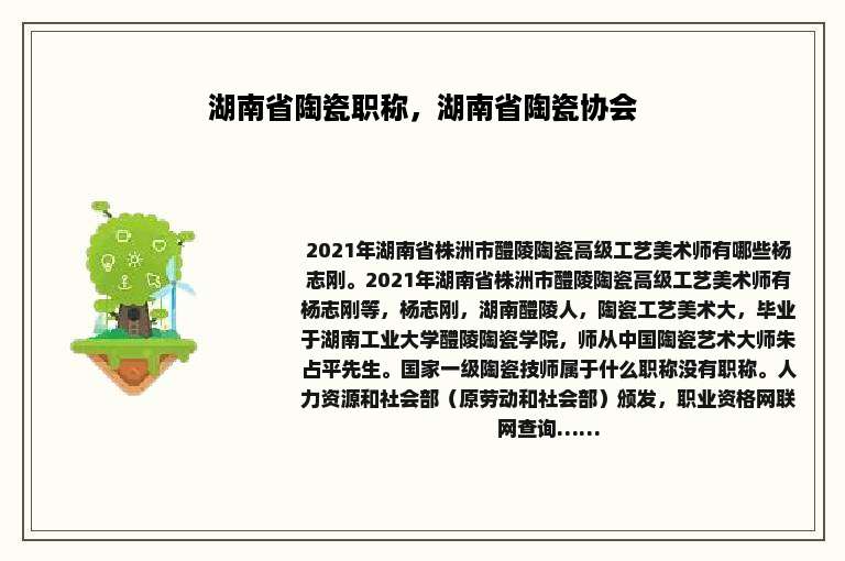 湖南省陶瓷职称，湖南省陶瓷协会