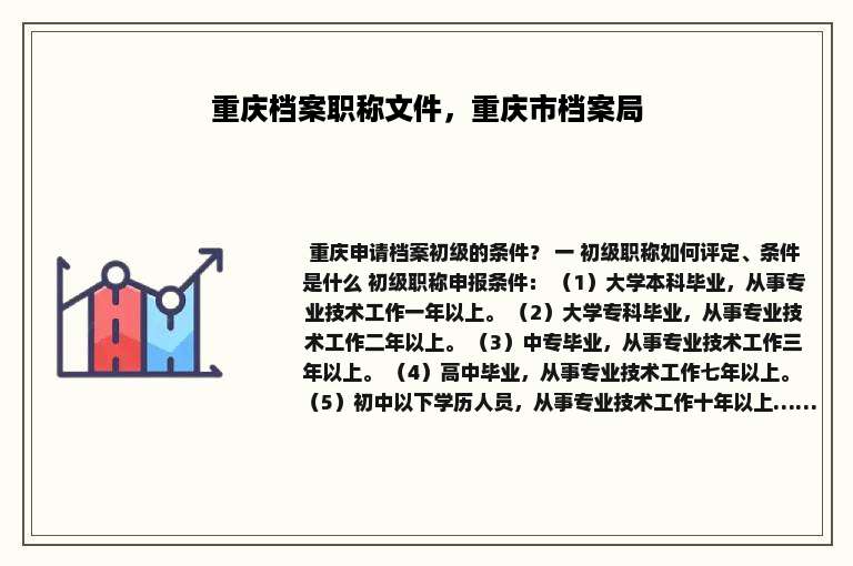 重庆档案职称文件，重庆市档案局