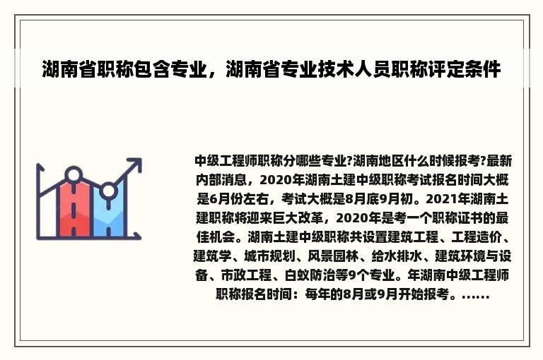 湖南省职称包含专业，湖南省专业技术人员职称评定条件