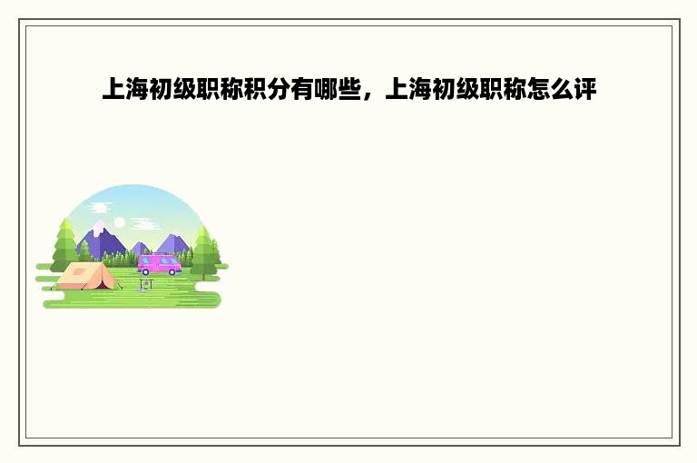 上海初级职称积分有哪些，上海初级职称怎么评