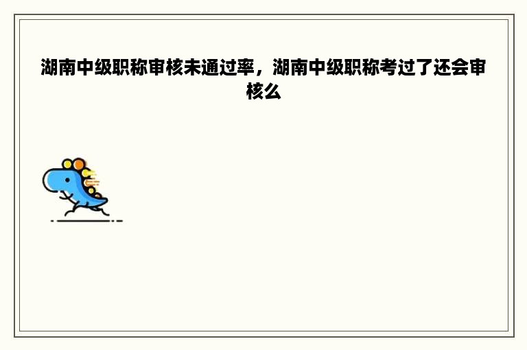 湖南中级职称审核未通过率，湖南中级职称考过了还会审核么