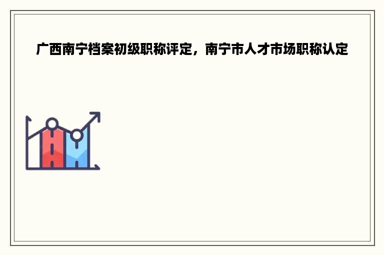 广西南宁档案初级职称评定，南宁市人才市场职称认定