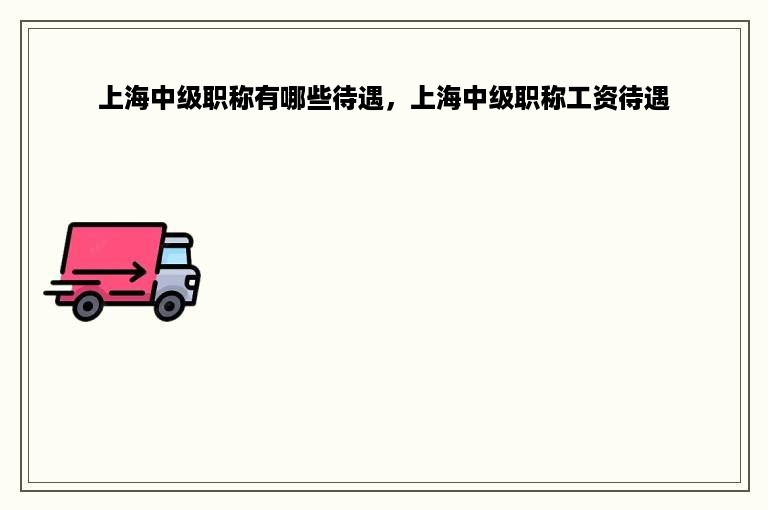 上海中级职称有哪些待遇，上海中级职称工资待遇