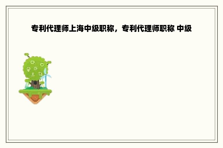 专利代理师上海中级职称，专利代理师职称 中级