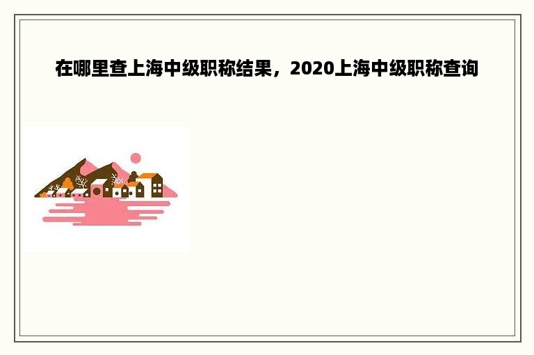 在哪里查上海中级职称结果，2020上海中级职称查询