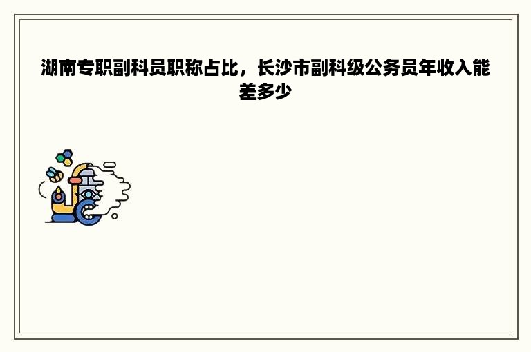 湖南专职副科员职称占比，长沙市副科级公务员年收入能差多少