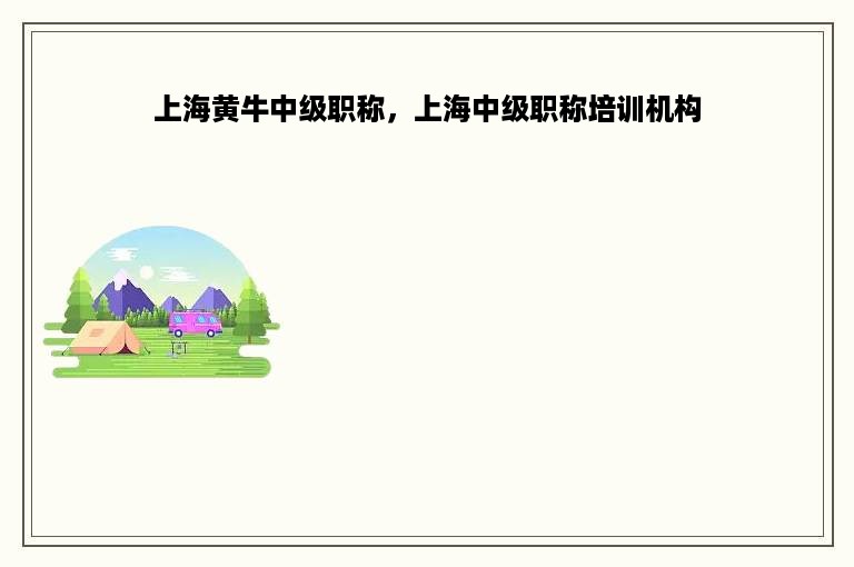 上海黄牛中级职称，上海中级职称培训机构