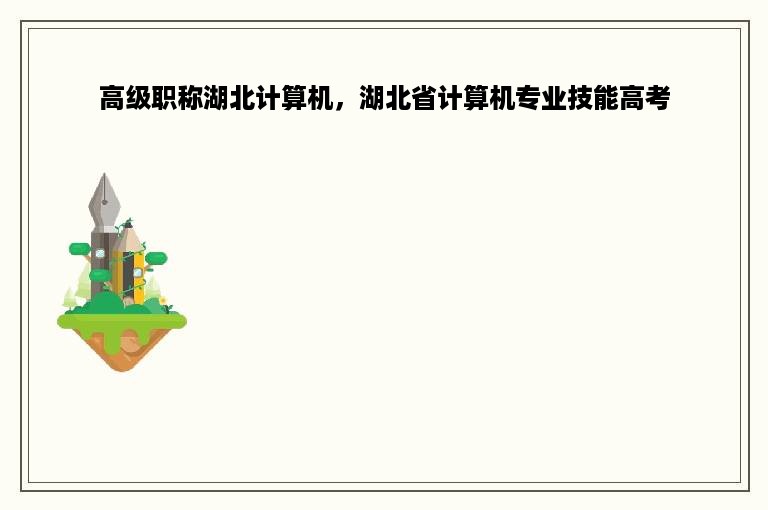 高级职称湖北计算机，湖北省计算机专业技能高考