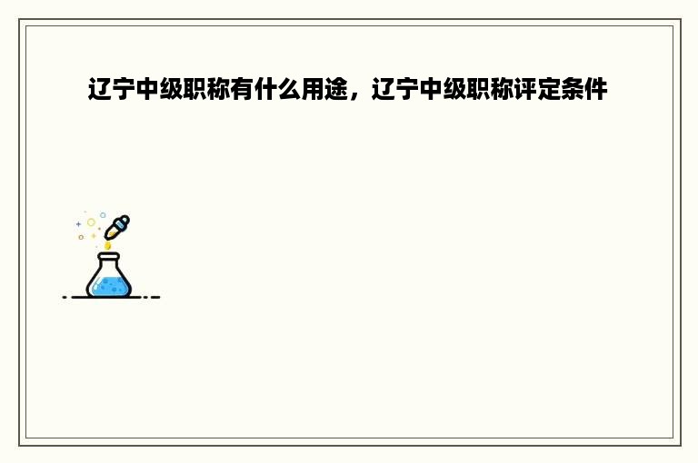 辽宁中级职称有什么用途，辽宁中级职称评定条件